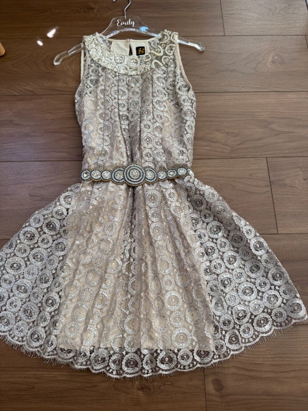 Anthropologie Sachin + Babi Metallic Beaded Size 2 Dress